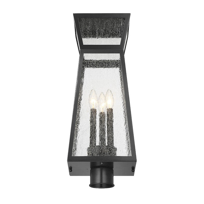 Savoy House Millford 3 Light Outdoor Post Lantern, Matte Black/Clear