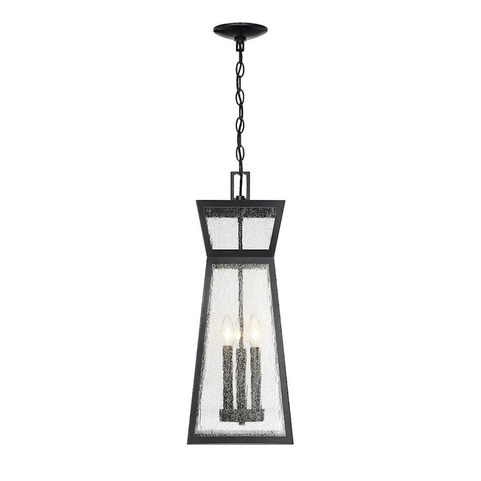 Savoy House Millford 3 Light Outdoor Hanging Lantern, Black/Clear