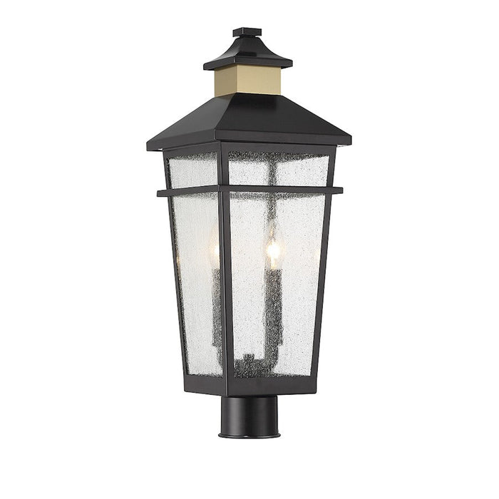 Savoy House Kingsley 2 Light Outdoor Post Lantern, Black/Brass/Clear - 5-718-143