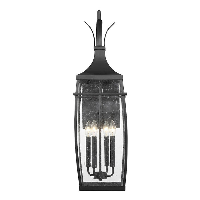 Savoy House Montpelier Outdoor Wall Lantern, Black/Clear