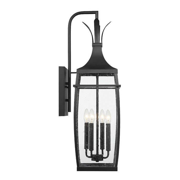 Savoy House Montpelier Outdoor Wall Lantern, Black/Clear