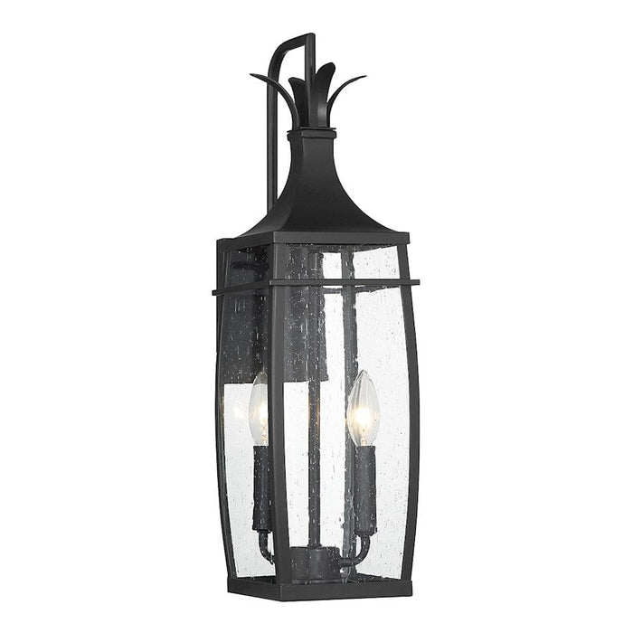 Savoy House Montpelier 2 Light Outdoor Wall Lantern, Black/Clear - 5-766-BK