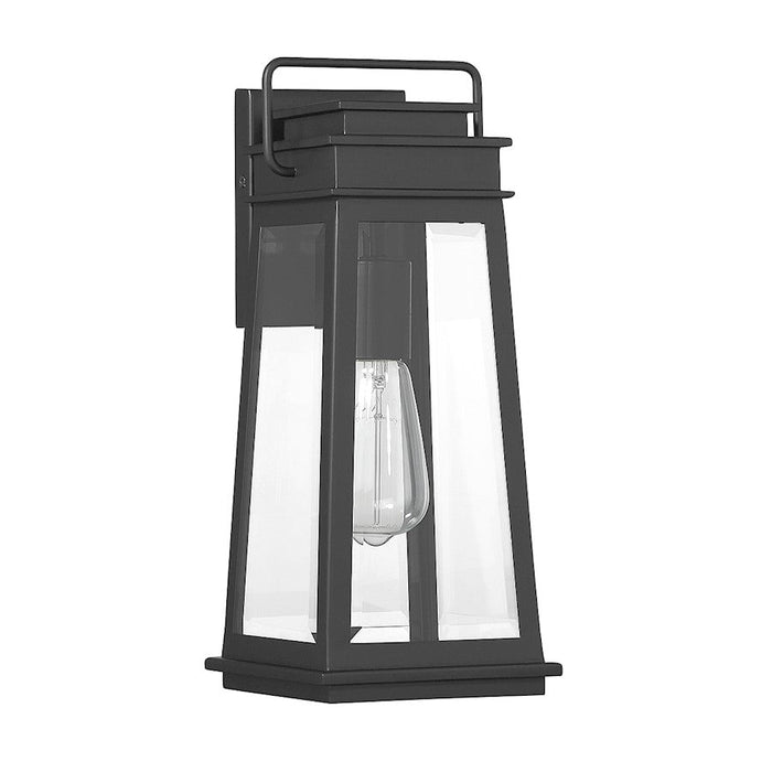 Savoy House Boone 1 Light Outdoor Wall Lantern, Black/Clear