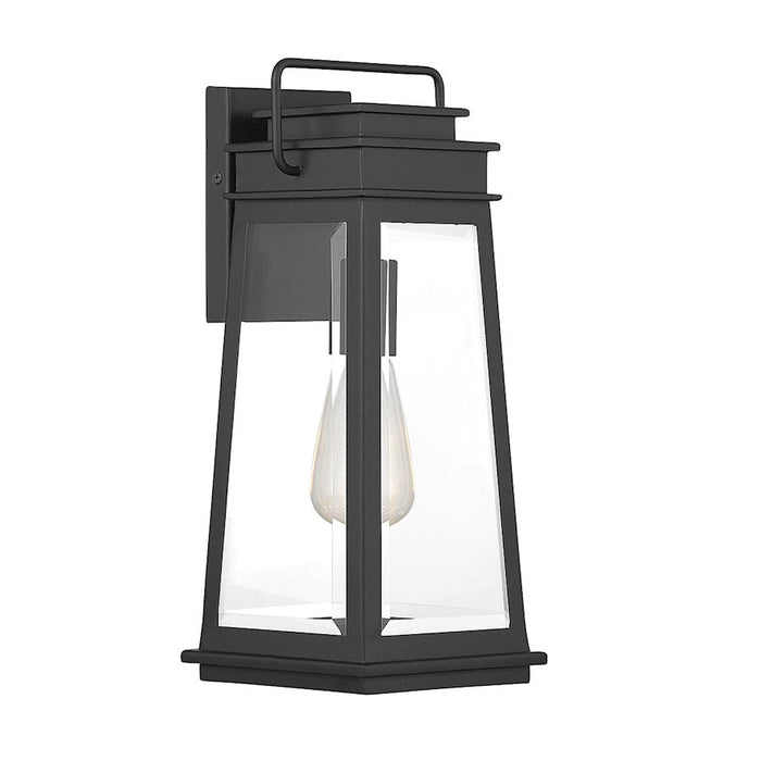 Savoy House Boone 1 Light Outdoor Wall Lantern, Black/Clear