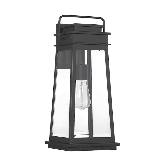 Savoy House Boone 1 Light Outdoor Wall Lantern, Black/Clear