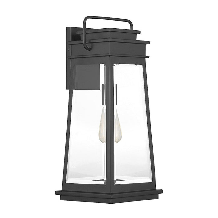 Savoy House Boone 1 Light Outdoor Wall Lantern, Black/Clear