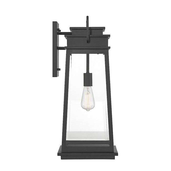 Savoy House Boone 1 Light Outdoor Wall Lantern, Black/Clear