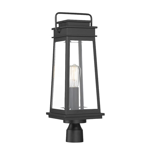 Savoy House Boone 1 Light Outdoor Post Lantern, Black/Clear Beveled - 5-817-BK