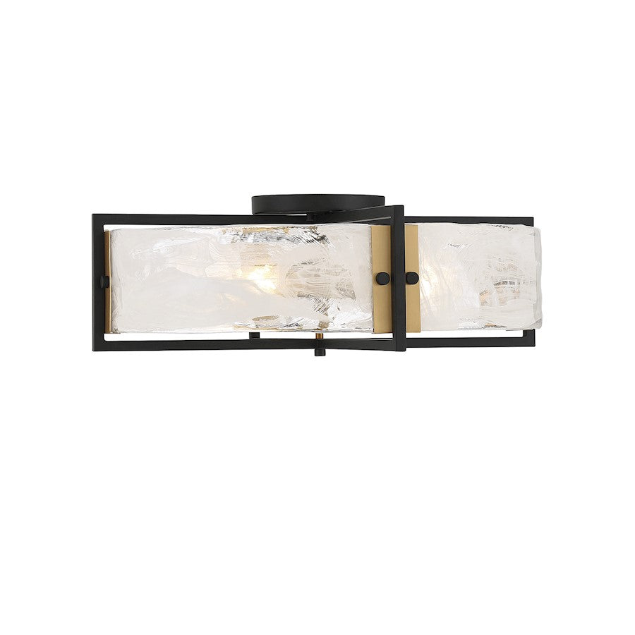 Savoy House Hayward 4 Light Ceiling, Black/Brass/Strie Piastra - 6-1695-4-143