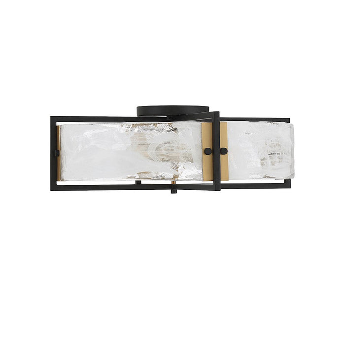 Savoy House Hayward 4 Light Ceiling, Black/Brass/Strie Piastra