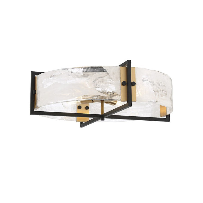 Savoy House Hayward 4 Light Ceiling, Black/Brass/Strie Piastra