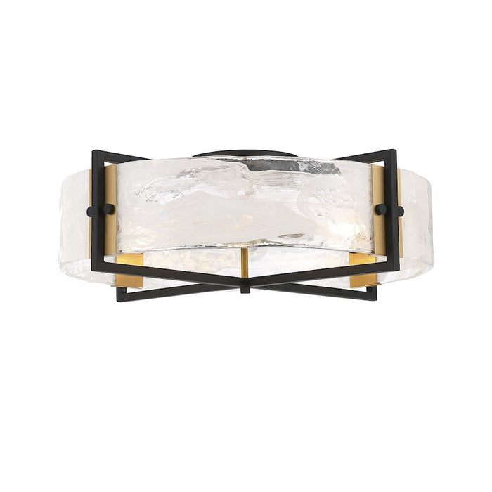 Savoy House Hayward 4 Light Ceiling, Black/Brass/Strie Piastra