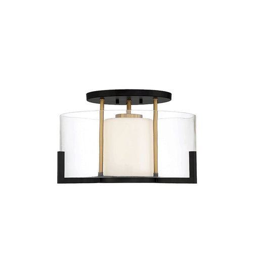 Savoy House Eaton 1 Light Ceiling Light, Black/Brass/Clear - 6-1981-1-143