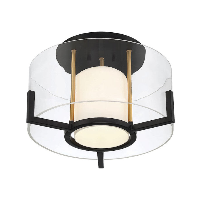 Savoy House Eaton 1 Light Ceiling Light, Black/Brass/Clear