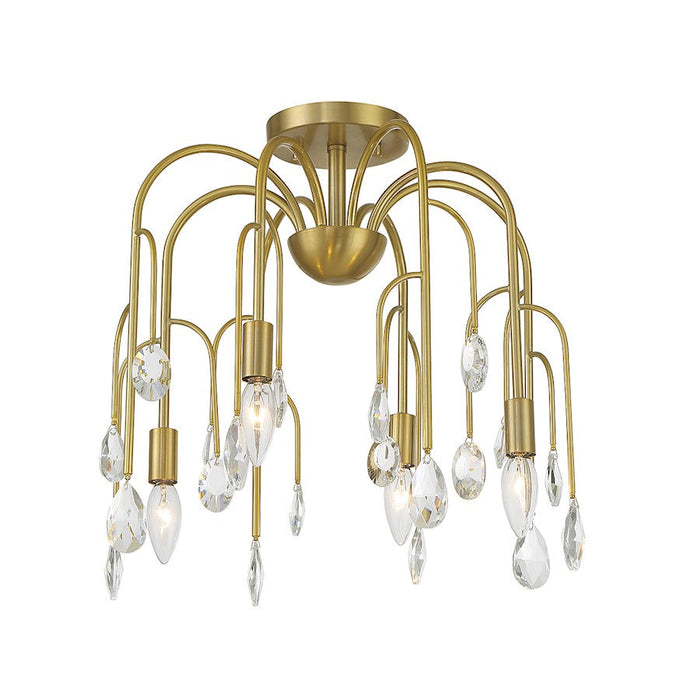 Savoy House Anholt 4 Light Convertible Semi Flush, Noble Brass