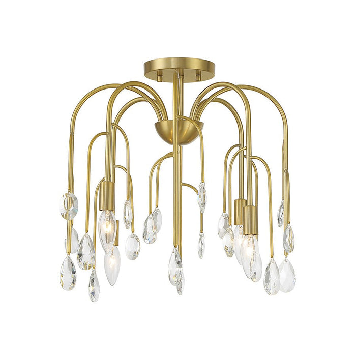 Savoy House Anholt 4 Light Convertible Semi Flush, Noble Brass