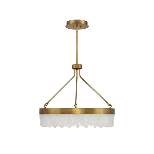 Savoy House Landon LED 1 Light Pendant, Brass/Natural