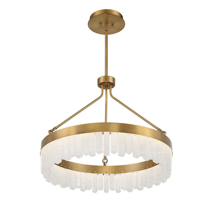 Savoy House Landon LED 1 Light Pendant, Brass/Natural