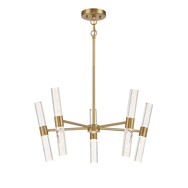 Savoy House Arlon 10 Light LED Pendant, Warm Brass/Bubble