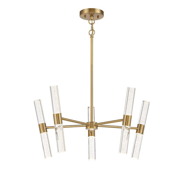 Savoy House Arlon 10 Light LED Pendant, Warm Brass/Bubble