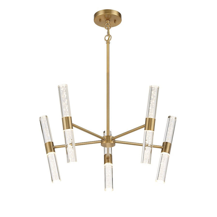 Savoy House Arlon 10 Light LED Pendant, Warm Brass/Bubble