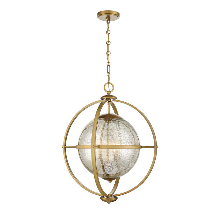 Savoy House Pearl 3 Light Pendant, Warm Brass/Mercury - 7-1872-3-322