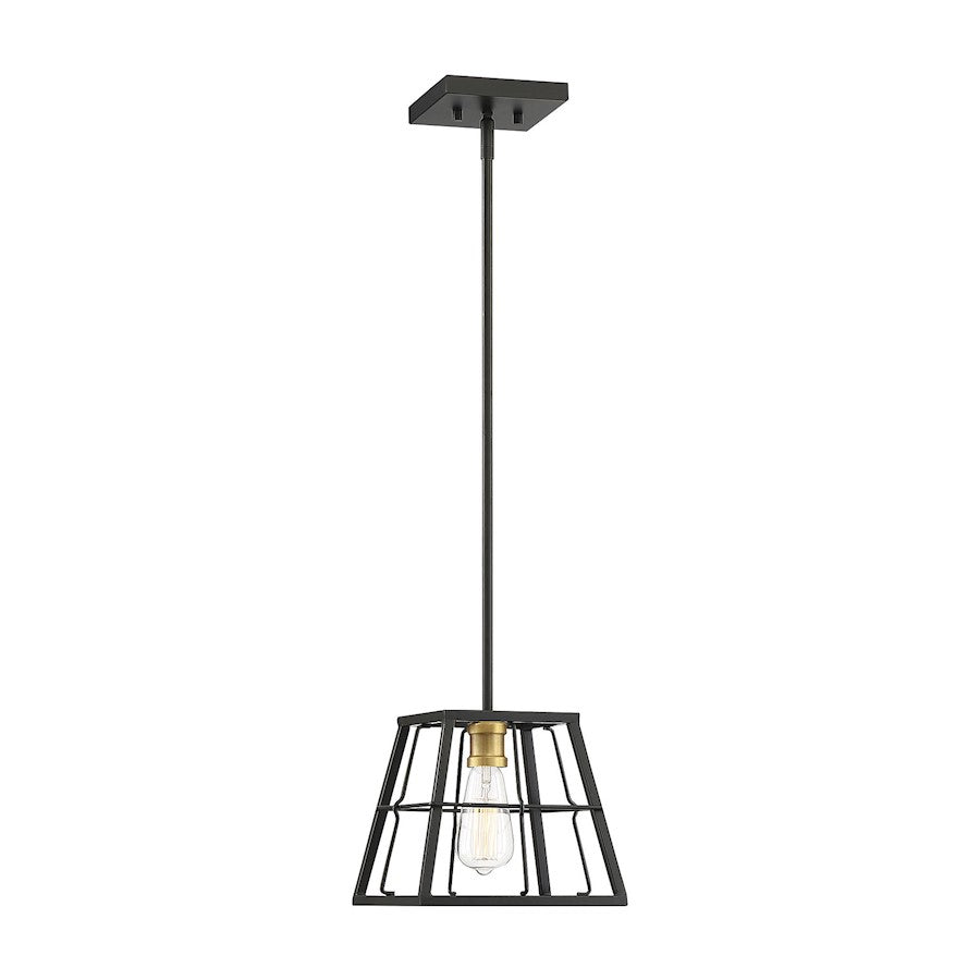 Savoy House Bayden Pendant, Vintage Black with Warm Brass