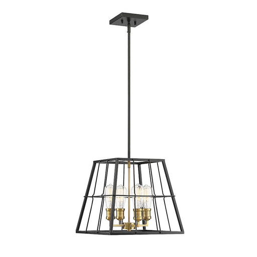 Savoy House Bayden Pendant, Vintage Black with Warm Brass