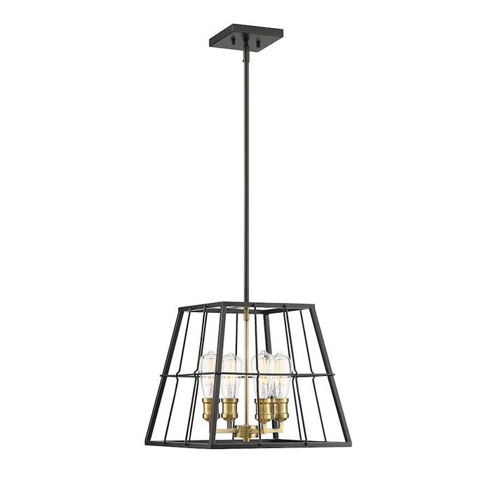 Savoy House Bayden Pendant, Vintage Black with Warm Brass