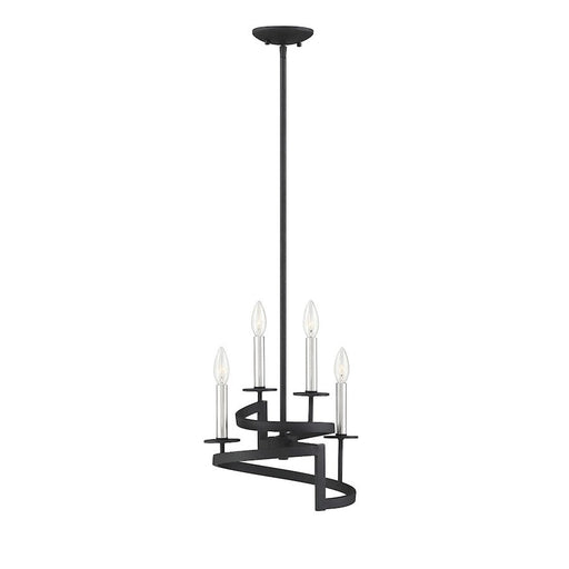 Savoy House Monteray 4 Light Pendant, Black with Satin Nickel