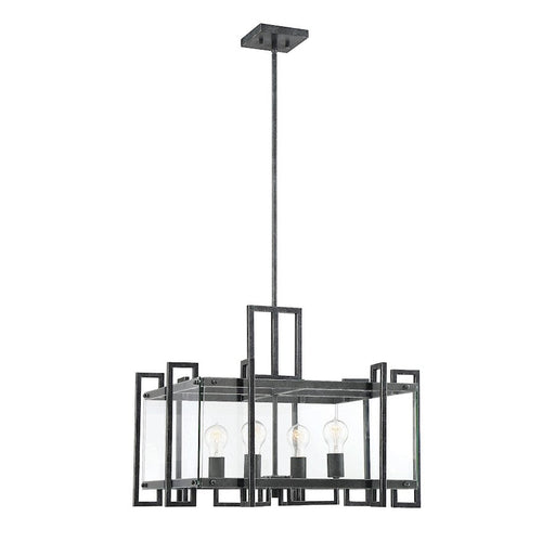 Savoy House Bennington 4 Light Pendant, Black Steel