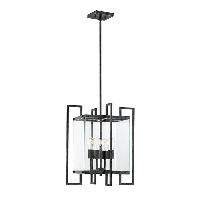 Savoy House Bennington 4 Light Pendant, Black Steel