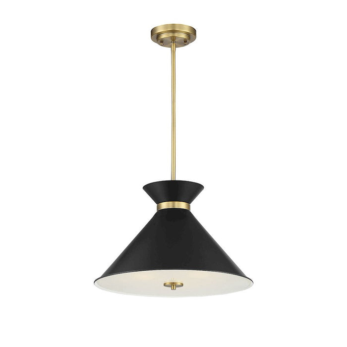 Savoy House Lamar 3 Light Pendant, Black/Warm Brass Accents - 7-2416-3-143