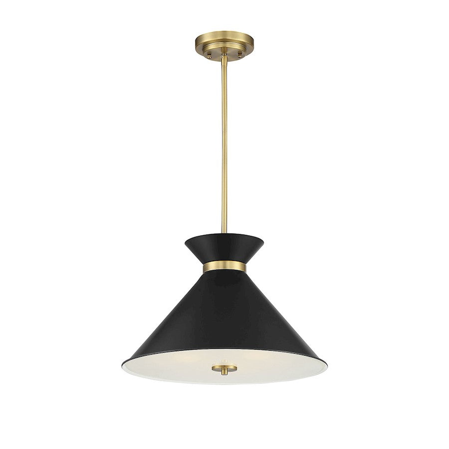 Savoy House Lamar 3 Light Pendant, Black/Warm Brass Accents - 7-2416-3-143