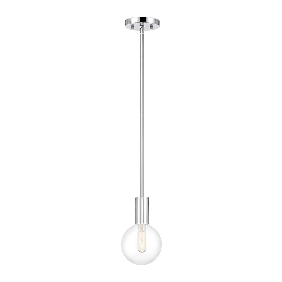 Essentials Wright 1 Light Mini Pendant, Chrome/Clear - 7-3075-1-11