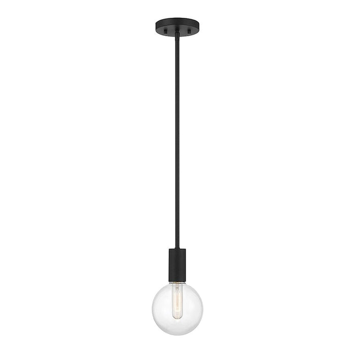 Essentials Wright 1 Light Mini Pendant, Matte Black/Clear - 7-3075-1-89