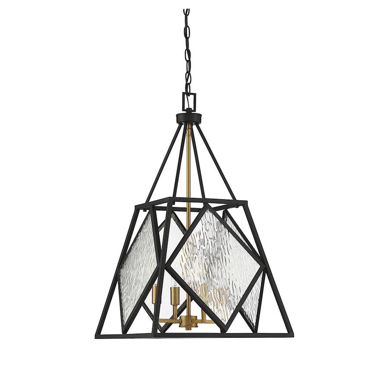 Savoy House Capella 4 Light Pendant, English Bronze and Warm Brass
