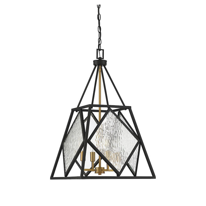 Savoy House Capella 4 Light Pendant, English Bronze and Warm Brass