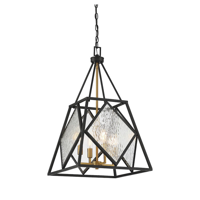 Savoy House Capella 4 Light Pendant, English Bronze and Warm Brass