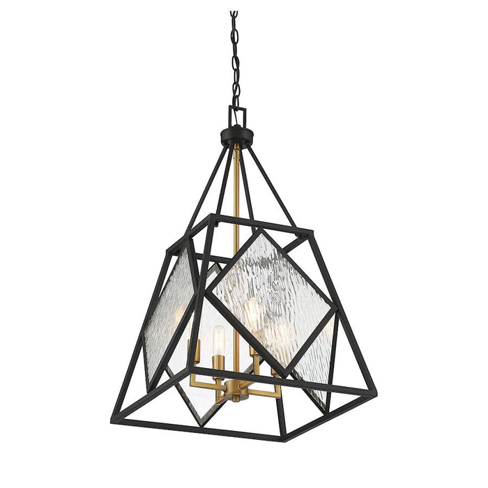 Savoy House Capella 4 Light Pendant, English Bronze and Warm Brass