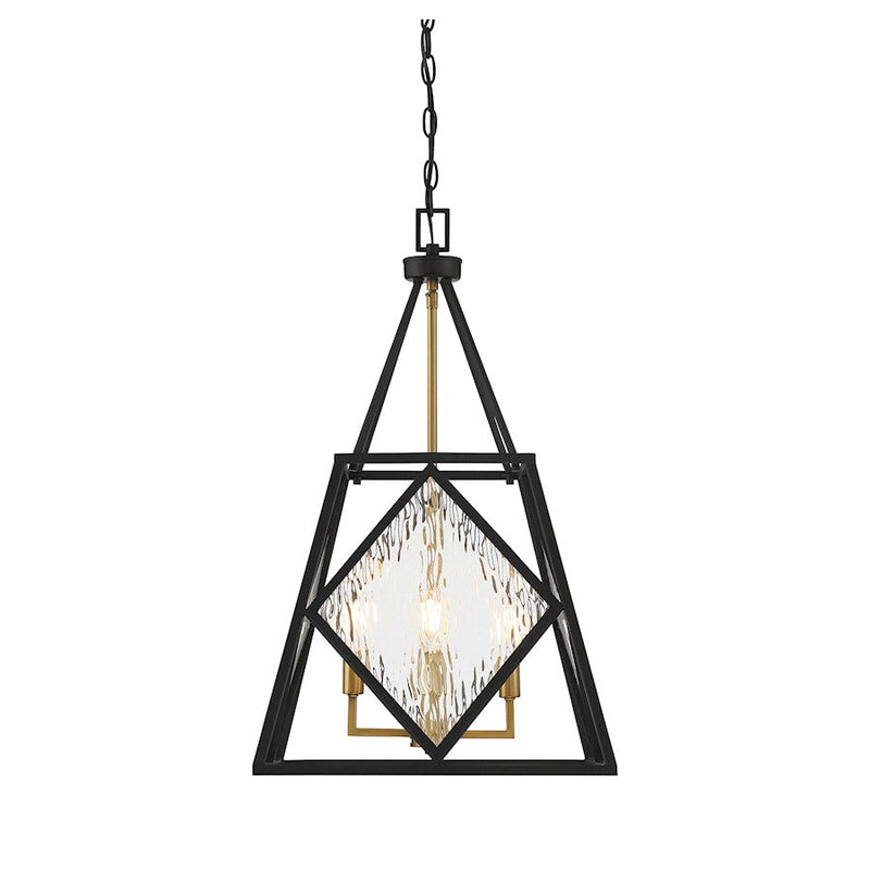 Savoy House Capella 4 Light Pendant, English Bronze and Warm Brass