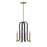 Savoy House Archway 4 Light Pendant, Black/Warm Brass Accents