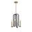 Savoy House Archway 4 Light Pendant, Black/Warm Brass Accents