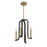 Savoy House Archway 4 Light Pendant, Black/Warm Brass Accents