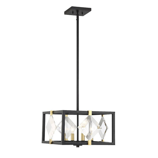 Savoy House Lowell 4 Light Pendant, Bronze with Brass Accents