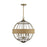 Savoy House Boreal 4 Light Pendant, Warm Brass/Natural Rattan