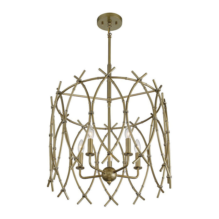 Savoy House Cornwall 5 Light Pendant, New Burnished Brass