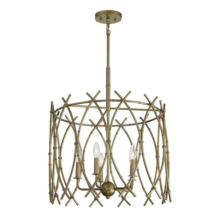 Savoy House Cornwall 5 Light Pendant, New Burnished Brass