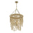 Savoy House Bremen 4 Light Pendant, Warm Brass/Natural Rattan