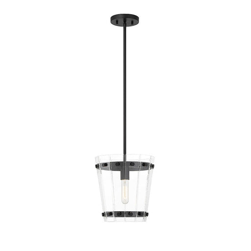 Essentials Ventari 1 Light Pendant, Matte Black/Clear - 7-8855-1-89